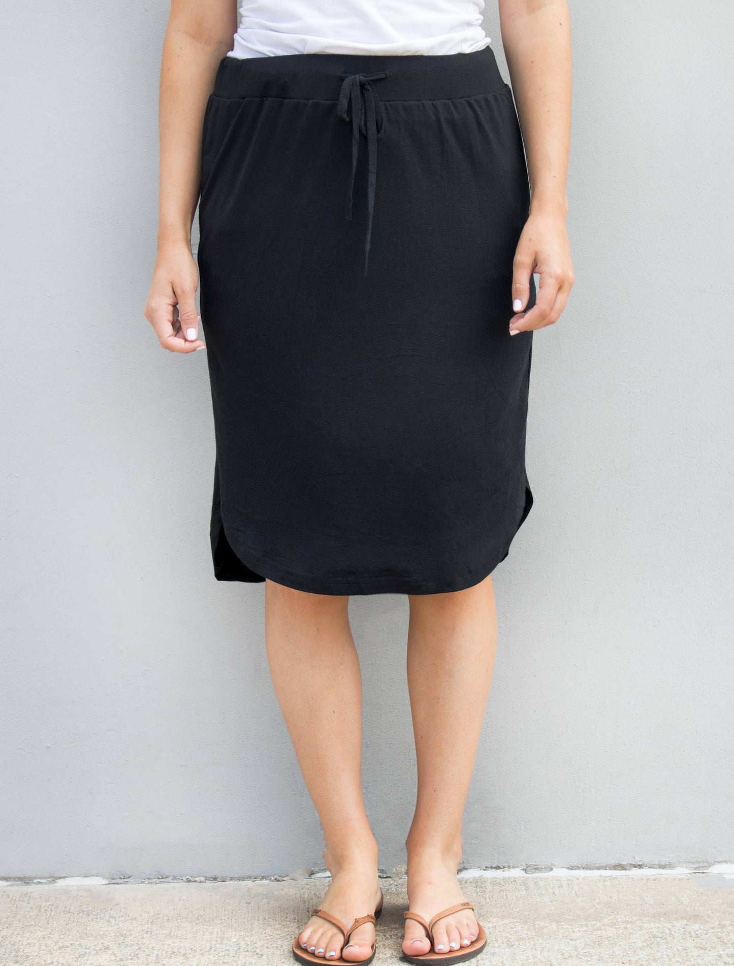 Solid Tie Waist Weekend Skirt | S-3X