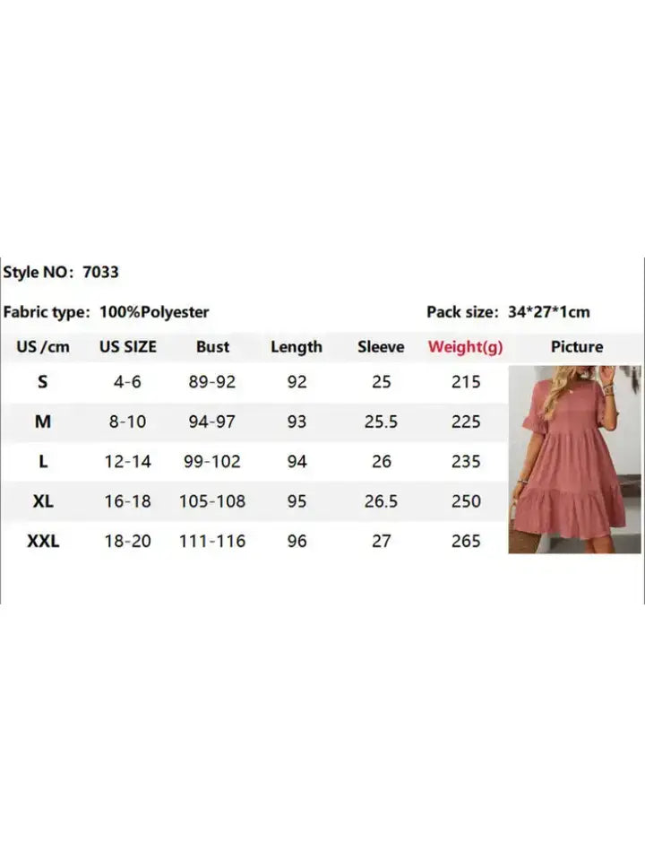 Ruffle Sleeve Tiered A Line Mini Dress Summer Flowy