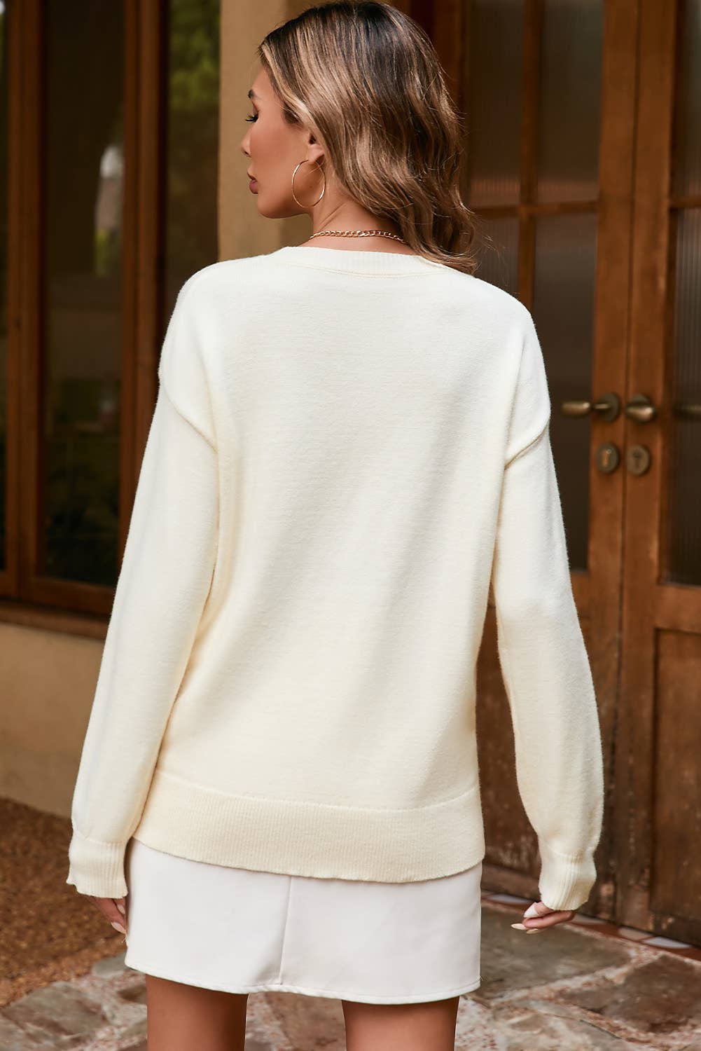 Boo Fall Ribbed Edge Sweater