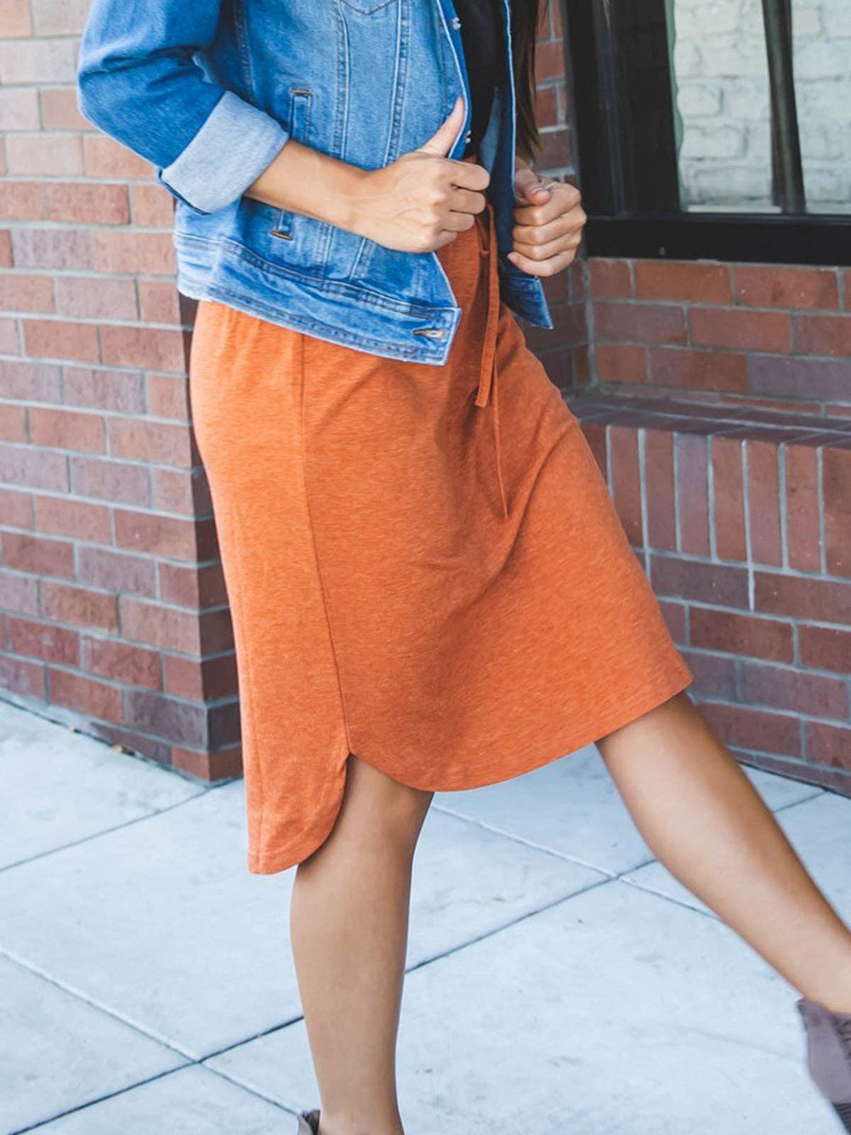 Solid Tie Waist Weekend Skirt | S-3X