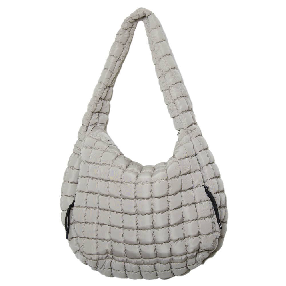 Sand X-Large Quilted Hobo Bag