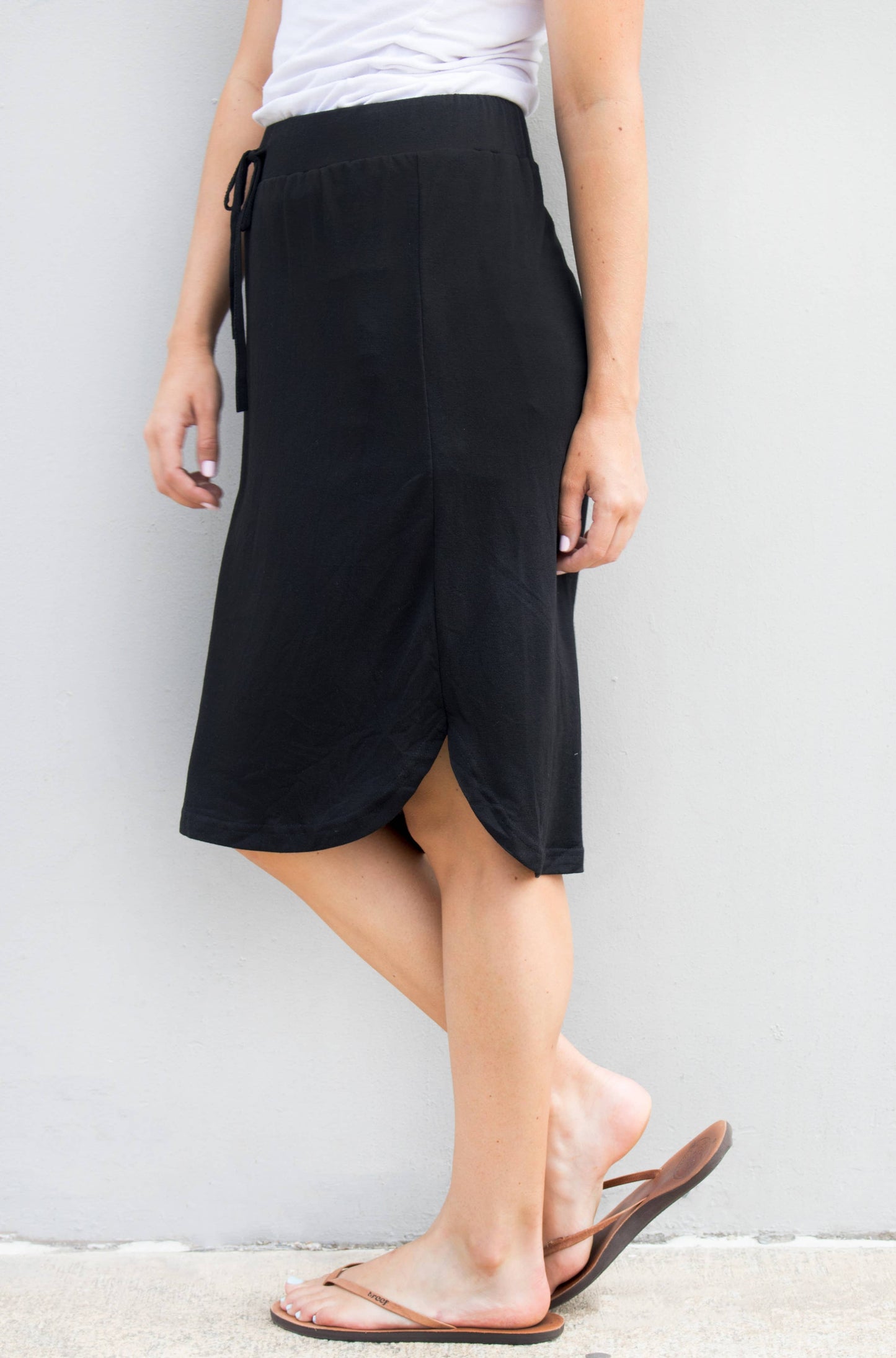 Solid Tie Waist Weekend Skirt | S-3X