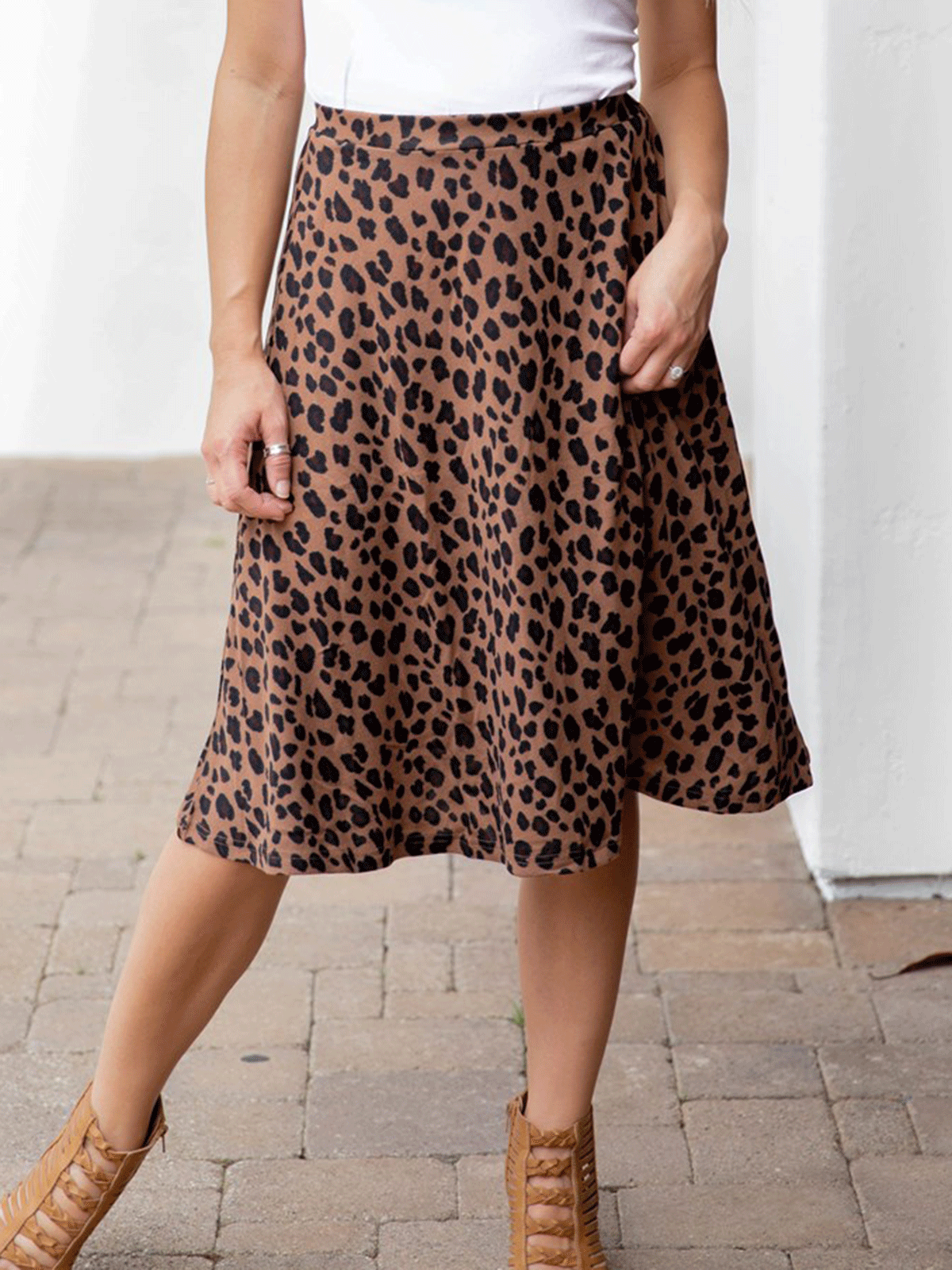 Animal Print A-line Knee Length Skirt | S-3X