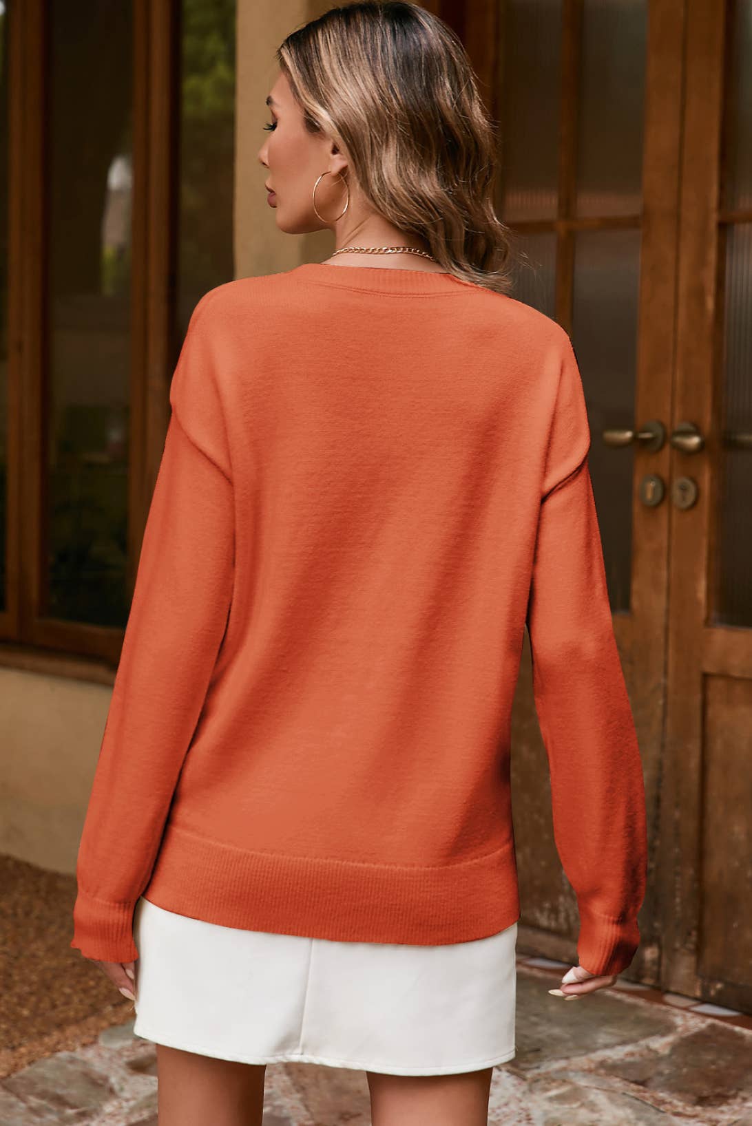 Boo Fall Ribbed Edge Sweater