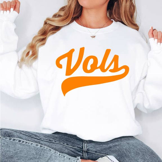 Vols white fleece crew sweatshirt