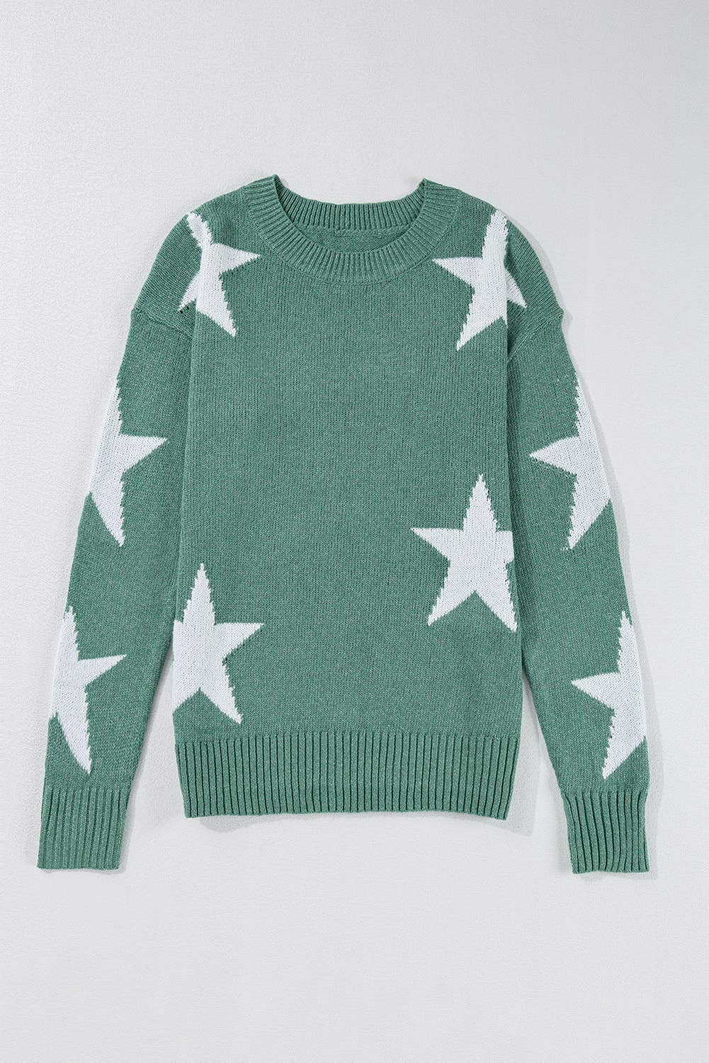 Star Pattern Drop Shoulder Sweater