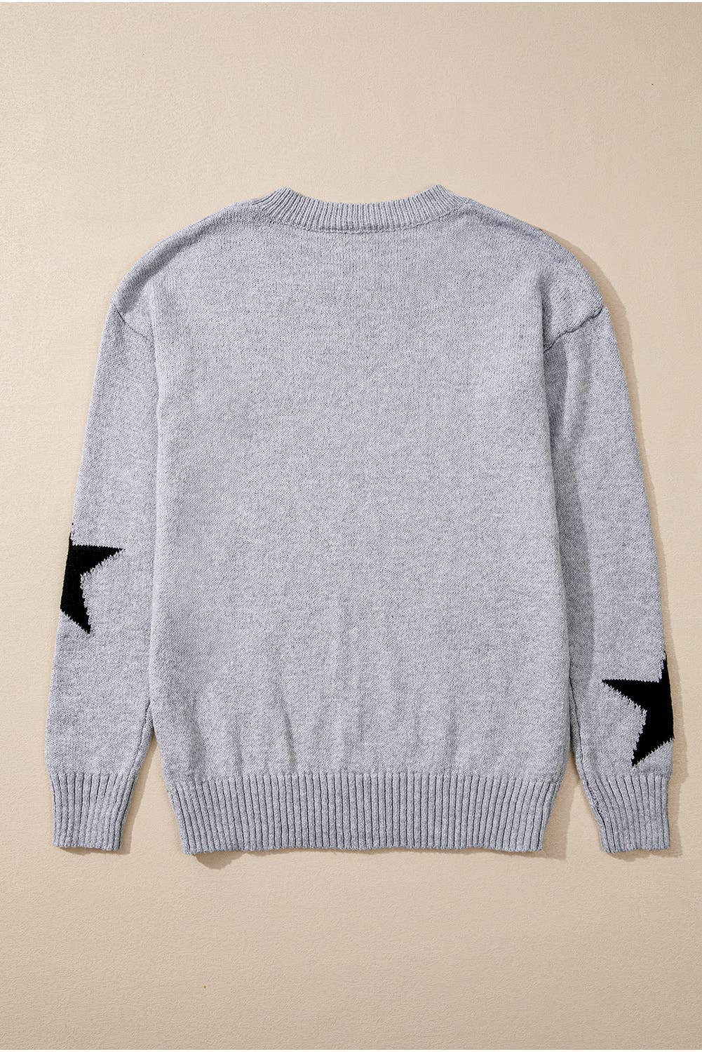 Star Pattern Drop Shoulder Sweater
