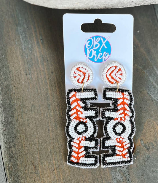 Baseball Mom Seed Beaded Drop Earrings