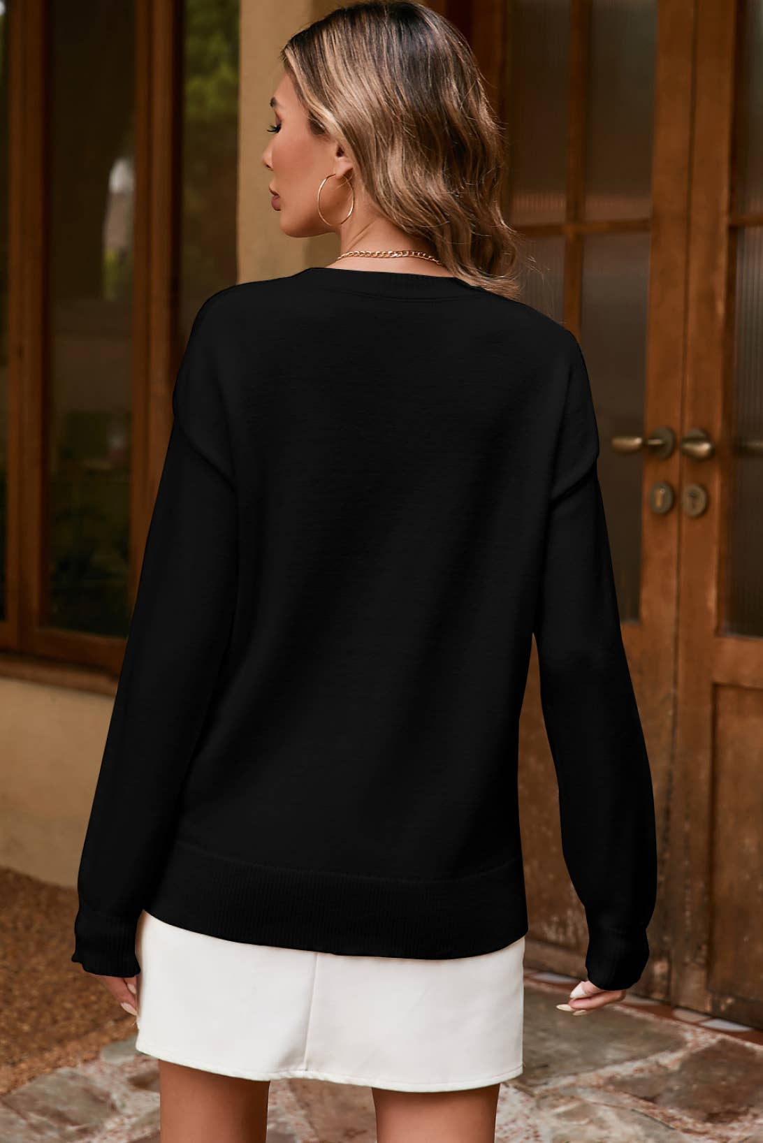Boo Fall Ribbed Edge Sweater